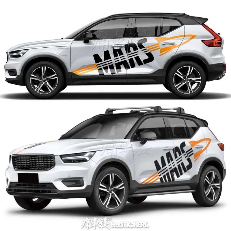 

2Pc Car Tuning Accessories Car Side Door Stickers Vinyl Film Decals For Volvo S60 XC90 V40 V50 V60 S60 S90 V90 XC60 XC40 AWD T6