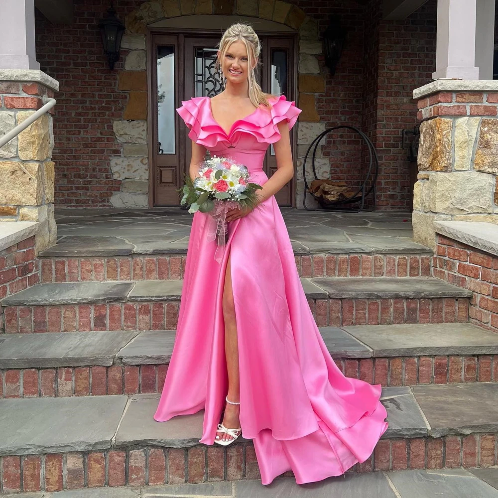 

Женское плиссированное платье до пола, с открытыми плечами и V-образным вырезом