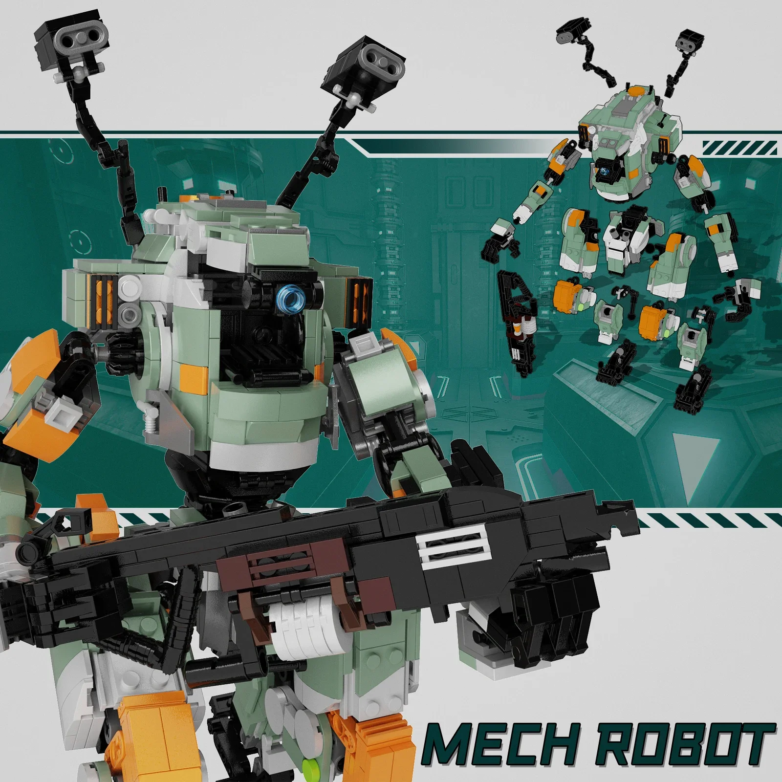 Конструктор Moc Titanfalls BT-7274 Vanguard-class Titan Mecha набор строительных блоков модель Mech Warrior