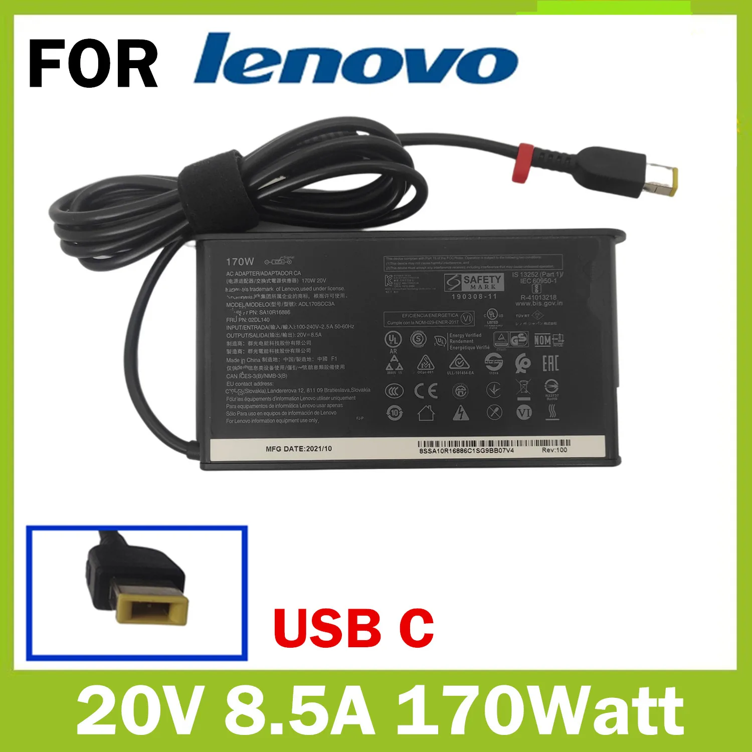 Charger For Lenovo Legion 5 Thinkpad P50 P51 P70 P71 W540 W541 Thin Power Supply