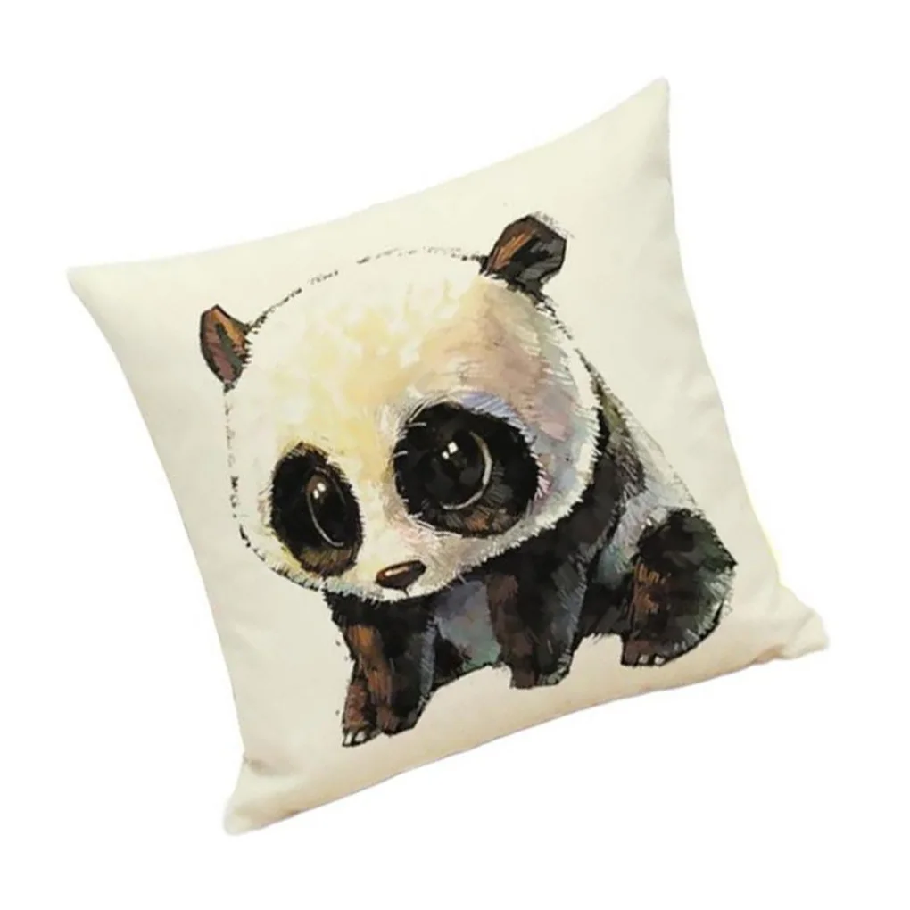 

Pillow Cover Home Office Decorative Adorable Printing Pattern Linen Pillowcase Cushion Cover with Zipper
