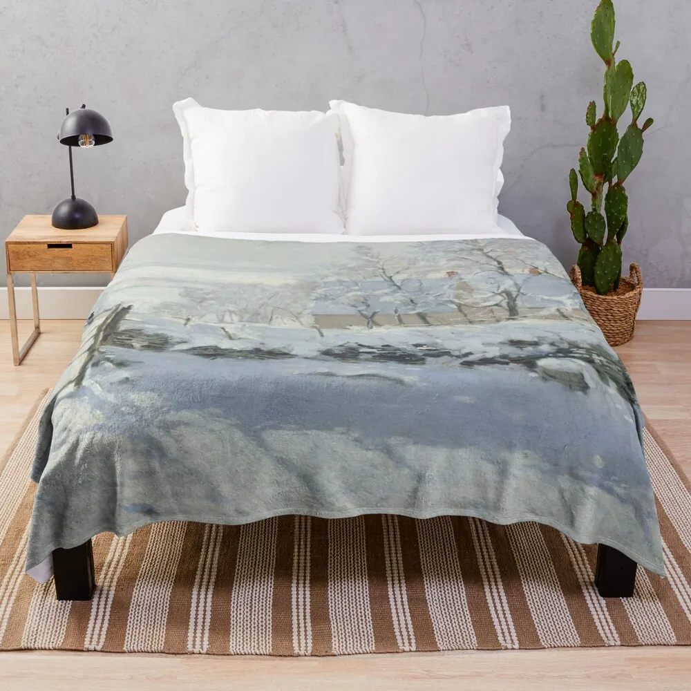 

claude monet the magpie Throw Blanket Thin Blanket Brand Blankets Knitted Blanket Beautiful Blankets