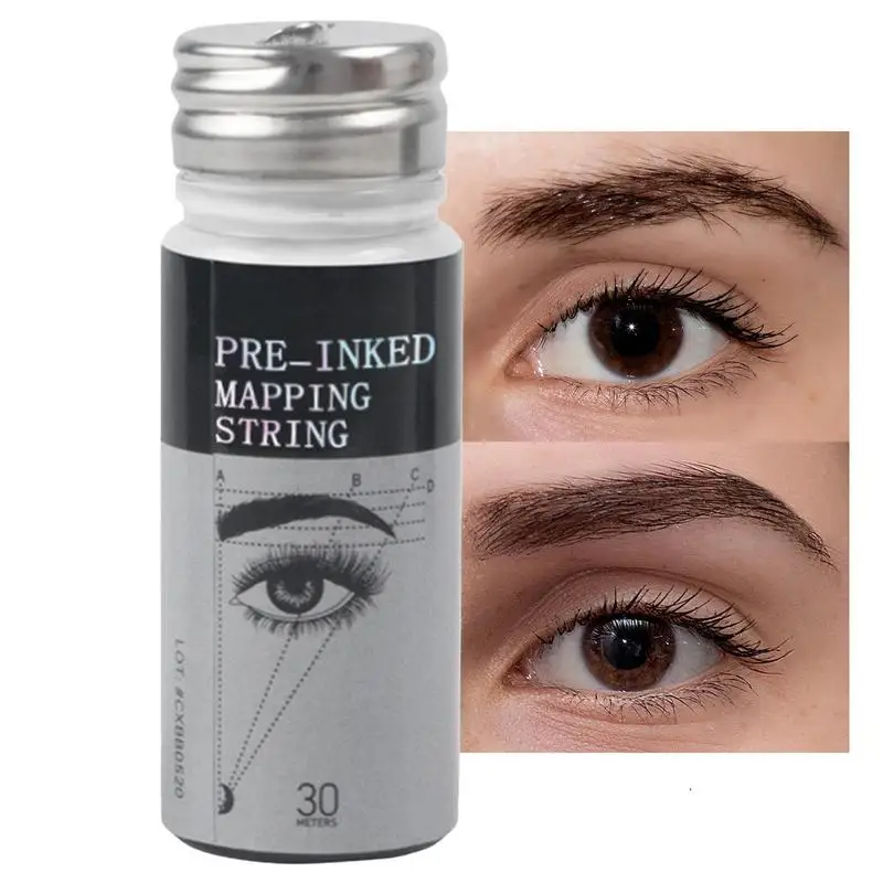 

Brow Mapping Tool 30M Women Eyebrow Mapping Thread Black & White Ink Brow Mapping String For Home Salons Beauty Schools Eyebrow