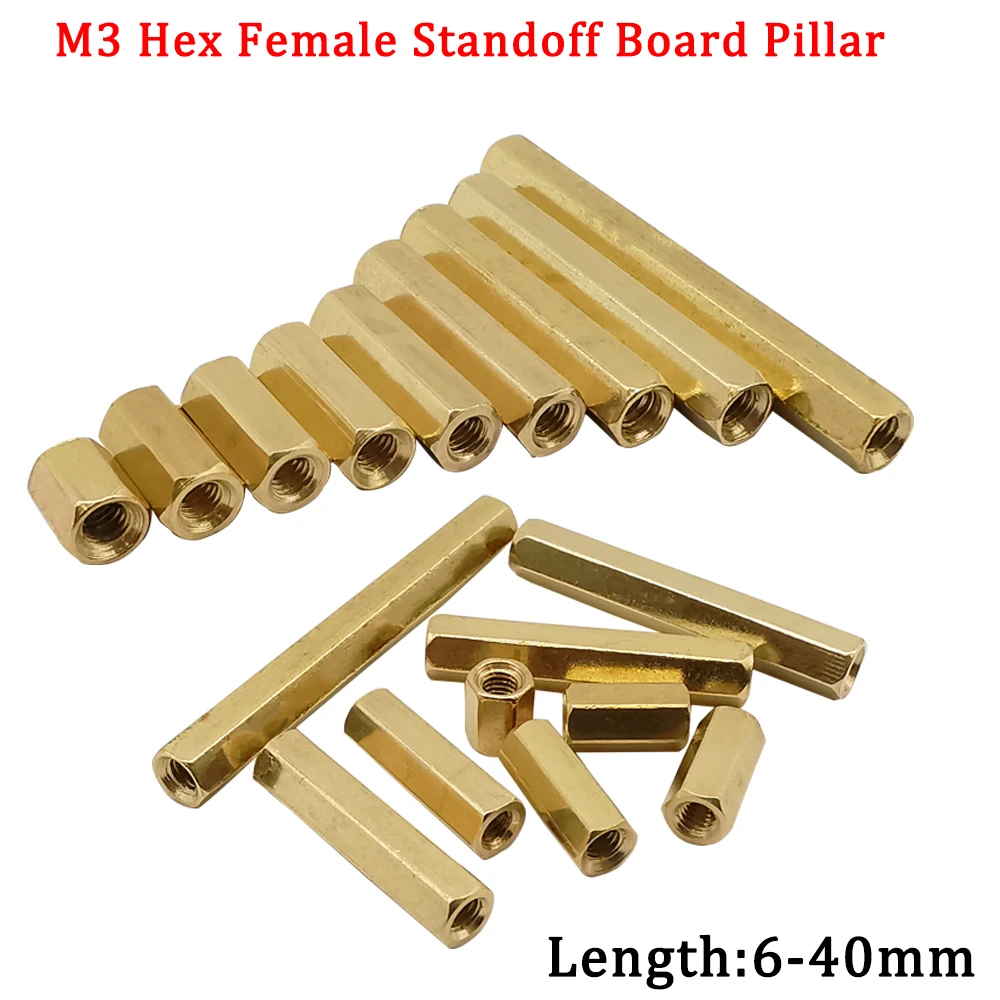 

5/10/20 шт. 6-40 мм М3 двухсторонний шестигранный латунный гнездо-гнездо стойка Шестигранная резьба печатная плата Материнская плата разделител...