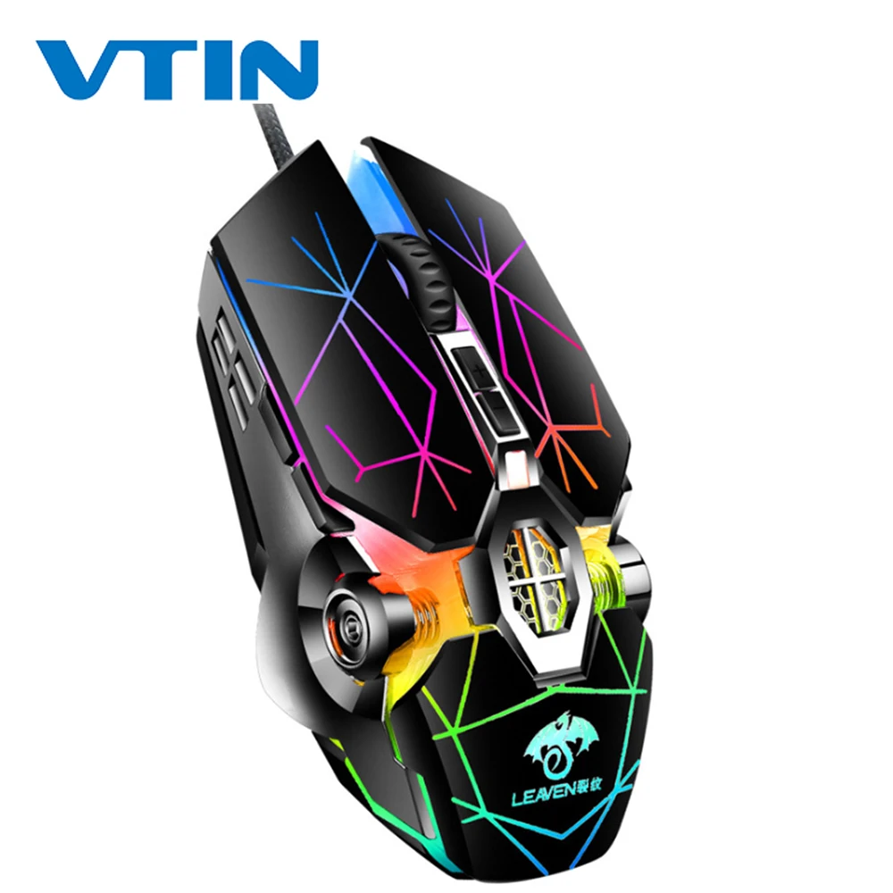 

VTIN Wired Gaming Mechanical Mouse 7 Keys 3200DPI Adjustable Ergonomic RGB LED Backlit Gamer Mouse For Laptop PC Mac Gamer