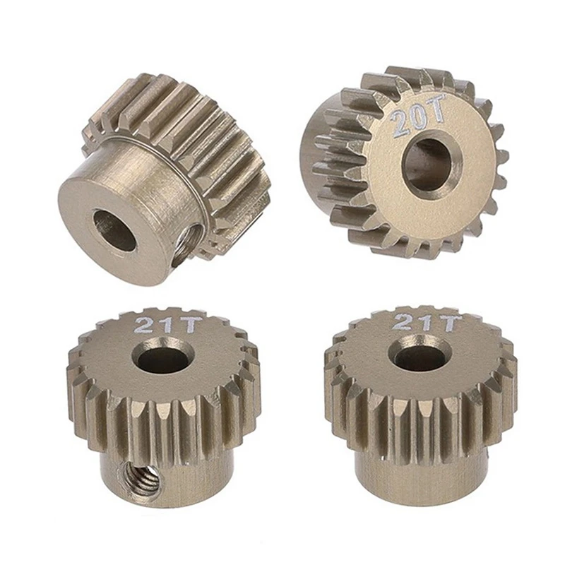 

Шестерня двигателя 48DP 3,175 мм для щеточного двигателя радиоуправляемого автомобиля-20T & 21T, 2 шт.