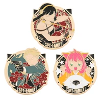 b0056 anime spy x family enamel pin brooch twilightyor forger anya forger metal badge button brooch clothes decor cosplay gift