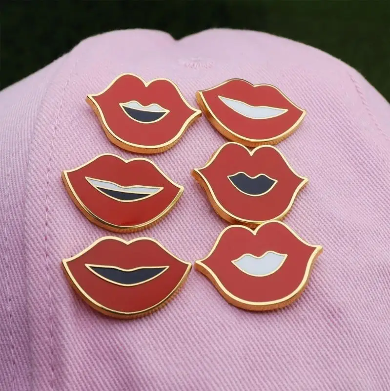 U4LF Lips Emale Brooch Pin