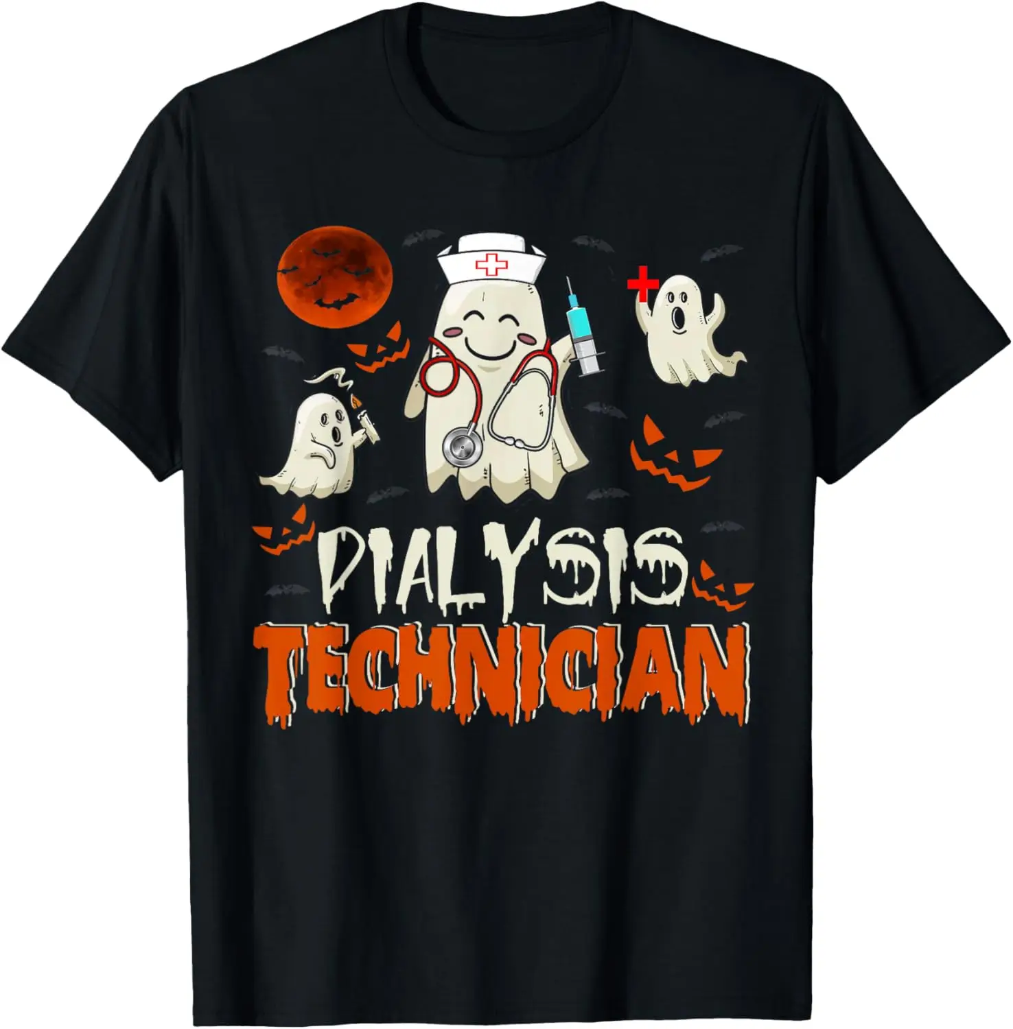 Техник диализа Funny Boo Ghost Nurse Squad Футболка на Хэллоуин