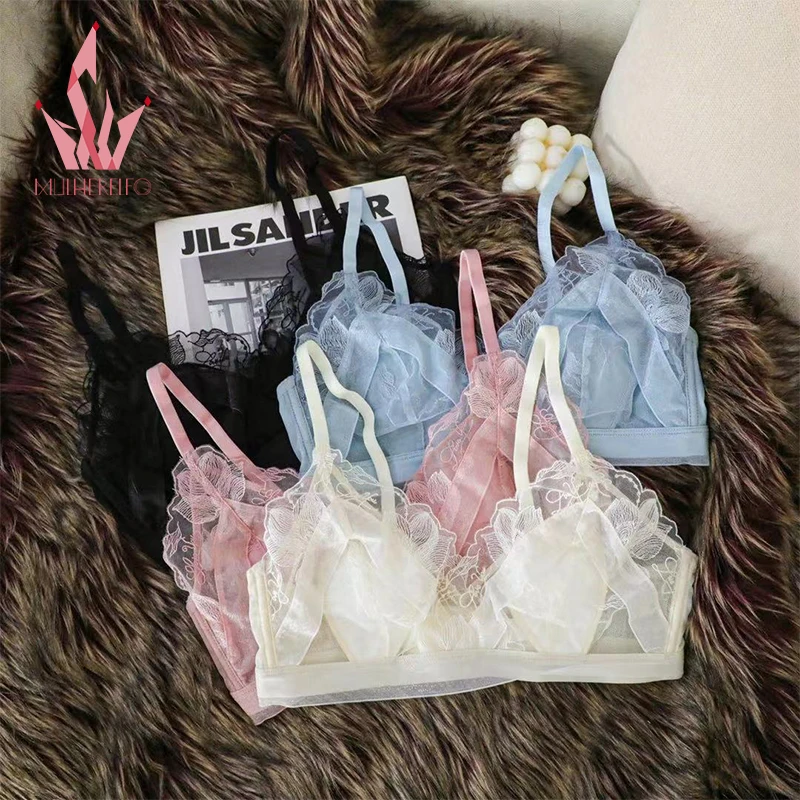 

Sexy Mesh Lingerie Set Women Ultra-Thin Lace Bralette Set Lenceria Sensual Mujer Short Skin Care Kits Ladies Bra Panties 2pc Set