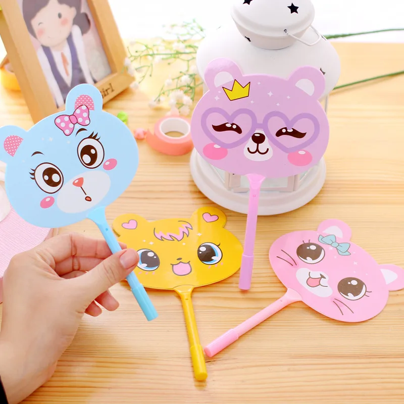 20 Pcs Wholesale Cartoon Creative Plastic Cute Fan Pen Code Ballpoint Pen Students Prizes Gifts