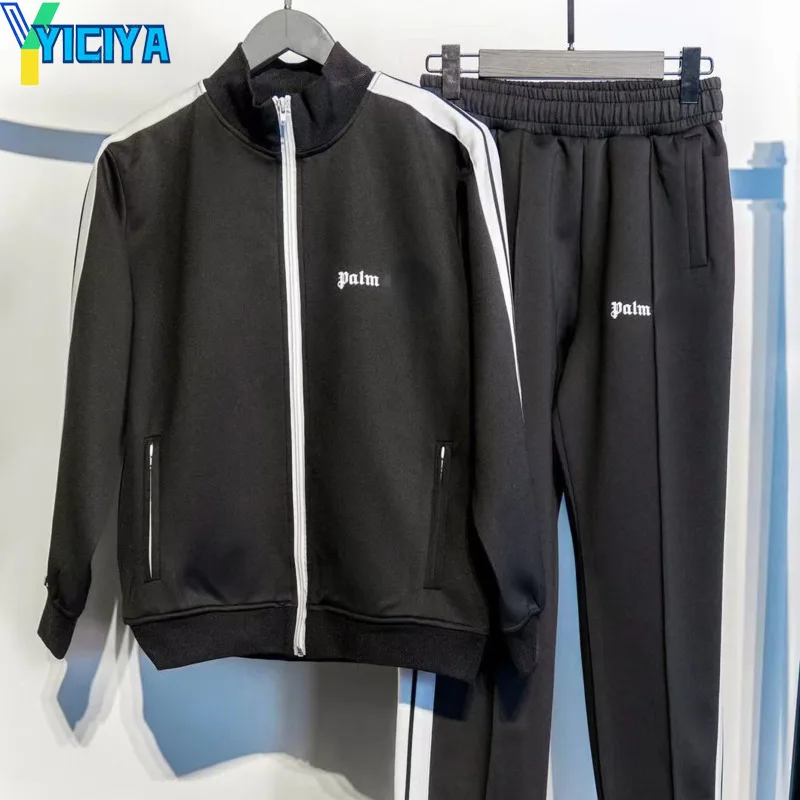 yiciya two piece sets palm Brand women outifits set woman 2 pieces Womens tracksuit Zipper sweatshirts and sportswear pants suit