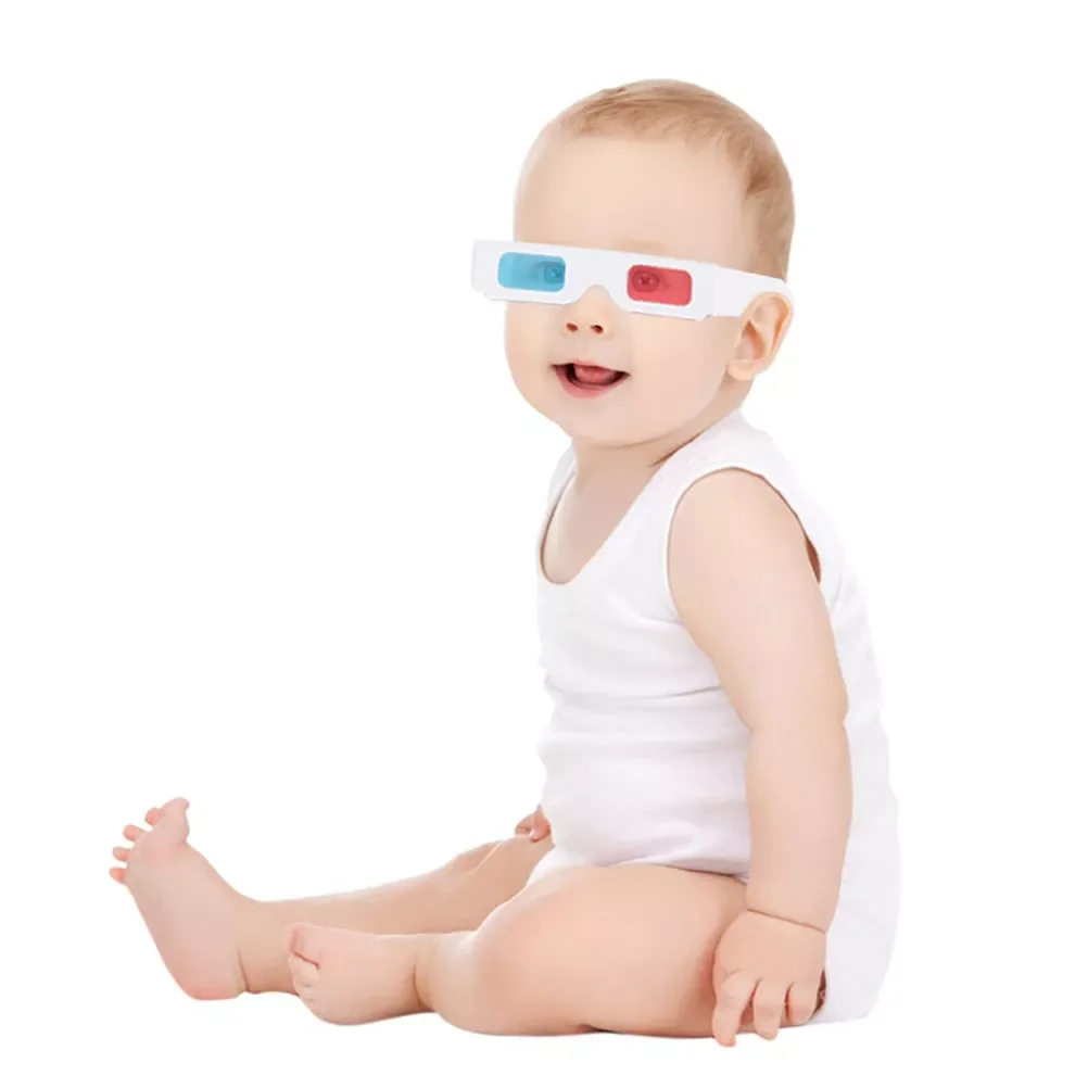 

3D Glasses Anaglyph Movies Red Blue Cardboard Movieeyeglasses Eyeframe Game Viewing Foldable Vrthe Cyan Theater Paper Frame