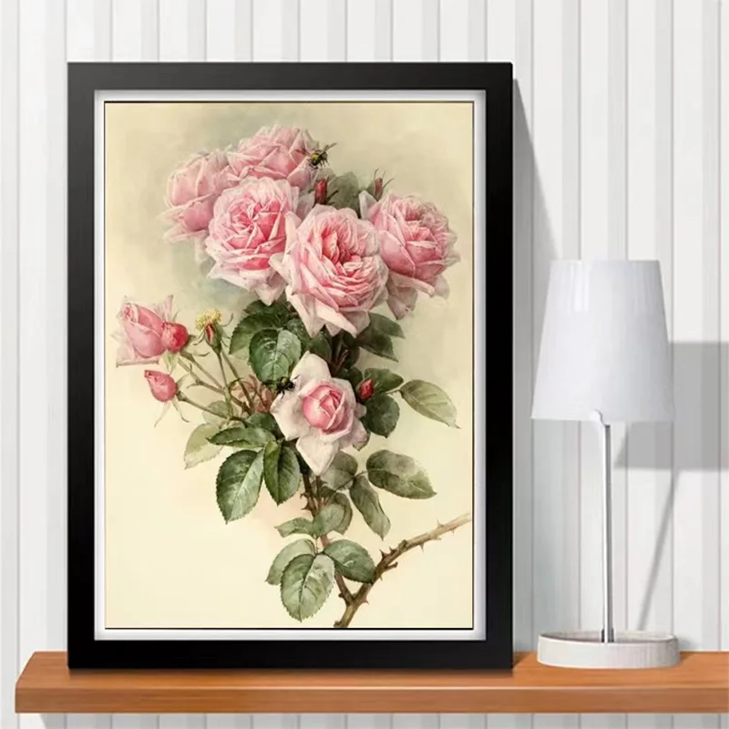 

Алмазная 5d картина для ресторана спальни, розы, цветы, паста, вышивка крестом, европейский стиль, домашний декор