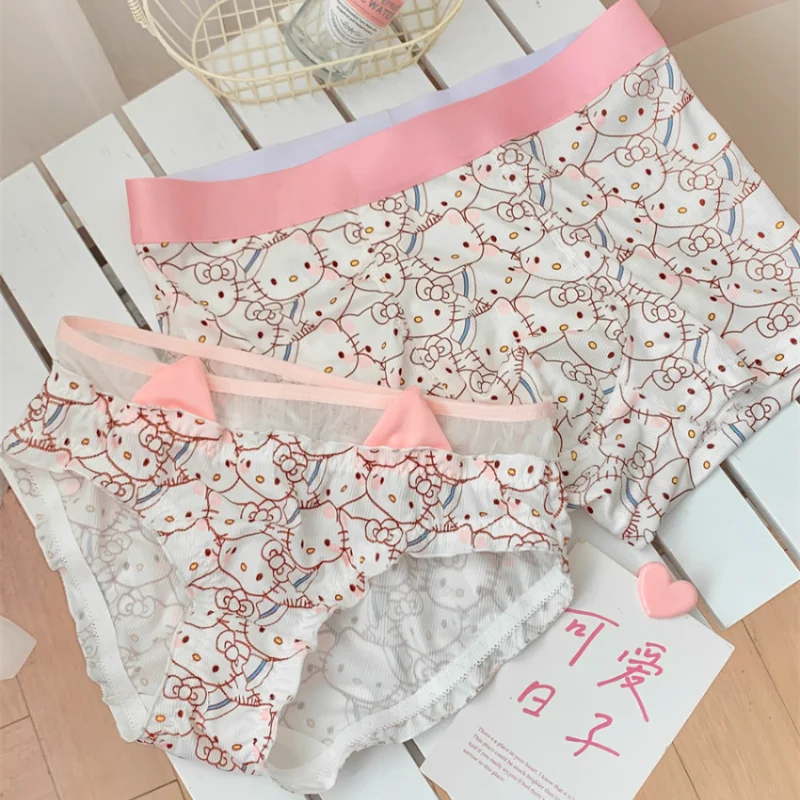 Kawaii Sanrios Couple Panties Anime Hello Kittys Cinnamorol Pachacco  Cartoon Girl Briefs Boys Underpants Ice Silk Soft Underwear - AliExpress