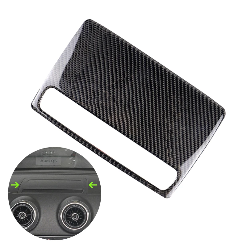 

For Audi A3 S3 2014 2015 2016 2017 2018 Carbon Fiber Car Center Control Navigation Screen Panel Dashboard Frame Cover Trim