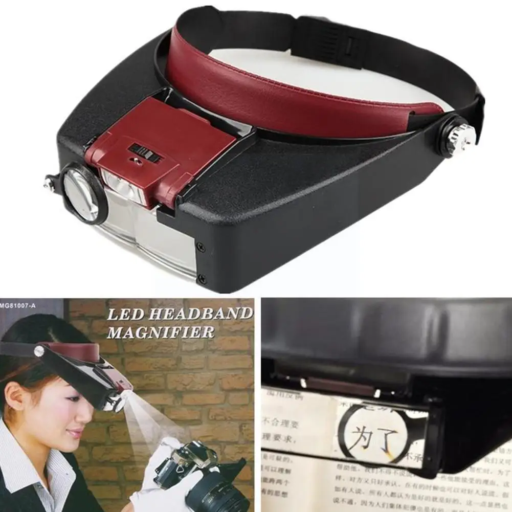 

Watch Maintenance Magnifying Glasses LED Head-mounted For Reading Optivisor Magnifying Glass Loupes Jewelry Watch Repair To A6Z9