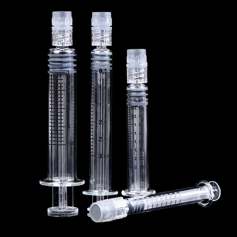 

Glass Syringe Luer Lock Syringe Borosilicate Glass Prefillable Syringe 1ml/2.5ml/3.5ml/5ml Optional Capacity Beauty Health Care