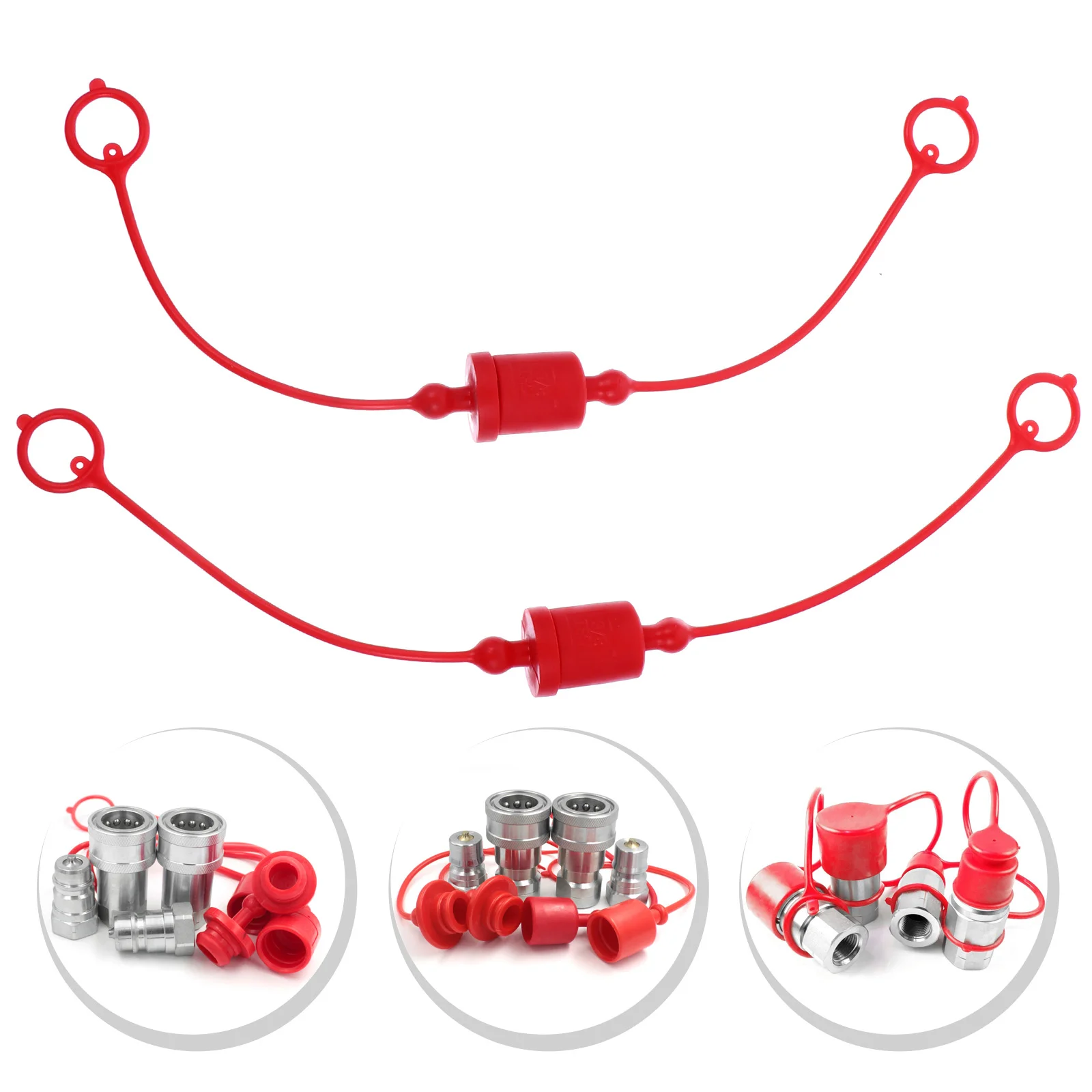 

Hydraulic Quick Hose Covers Caps3 8 Coupling Attachment Protector Fittings Connect Thumb Backhoe Kit Plug Capshield Plugs Oil