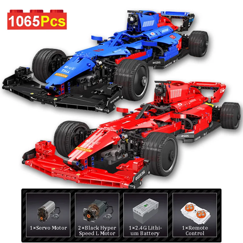 

High-Tech Expert 1065Pcs F1 Racing Sport Car Model Building Blocks Formula 1 Supercar Remote Control Vehicle Bricks MOC Kid Toys