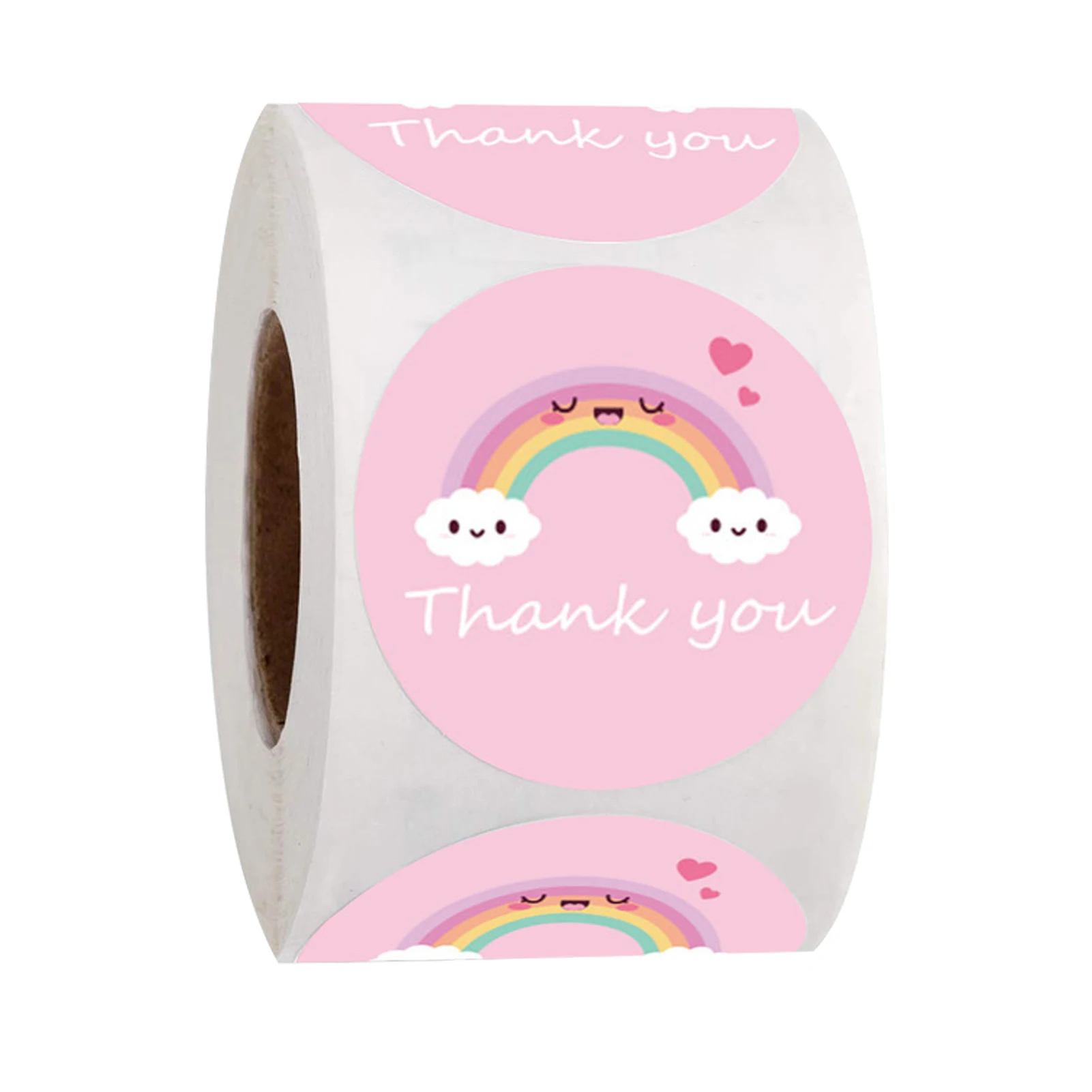 

500pcs Labels Round Cartoon Handmade Gifts Kids Reward DIY Thank You Sticker Rainbow Clouds Packing Supplies Greeting Cards Cute
