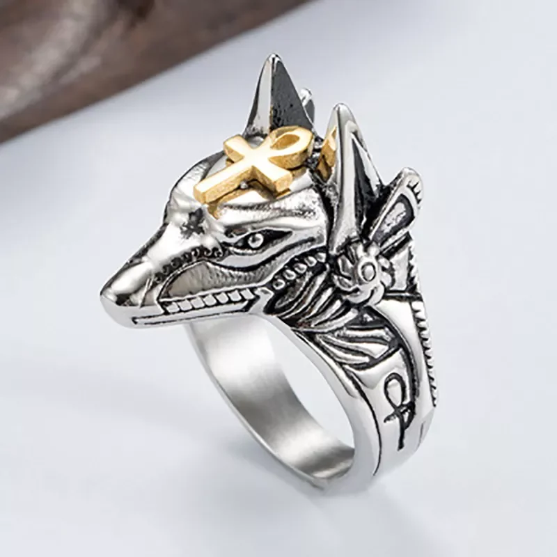 

Self-defense Ring Stainless Steel Retro Wolf Knuckle Ring Men's And Women's Survival Protection Ring