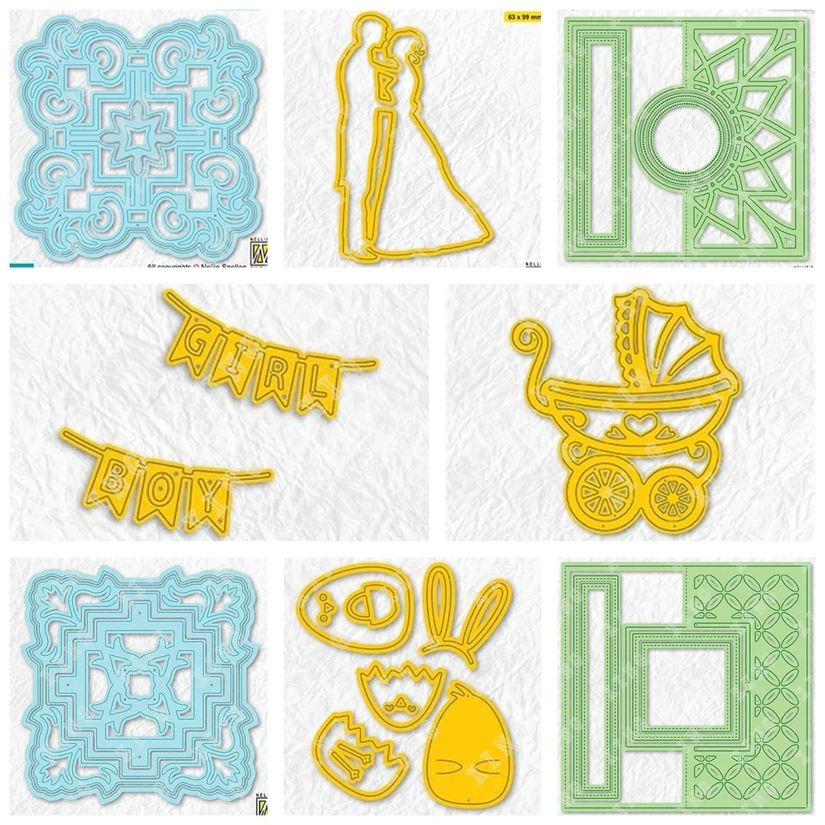 

2022 Easter Chicken Girl Boy Flags Bridal Couple Pram Flower Curl Ornament Metal Cutting Dies Diy Scrapbook Coloring Craft Molds