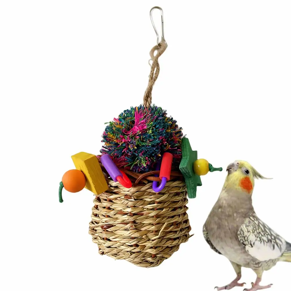 

Rabbit Chew Toys Foraging Hanging Basket Bird Toy Chewing Accessories For Parrots Rabbit Chinchillas Hamsters