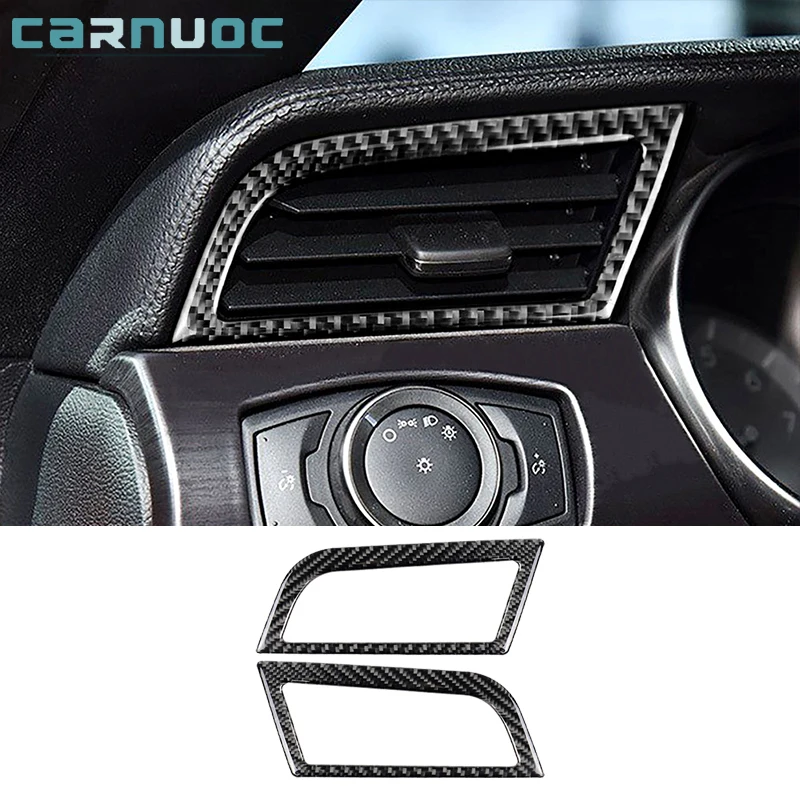 

For Ford Mustang 2015 2016 2017 2018 2019 Carbon Fiber Side Air Vent Outlet Black Red Stickers Cover Trim Accessories