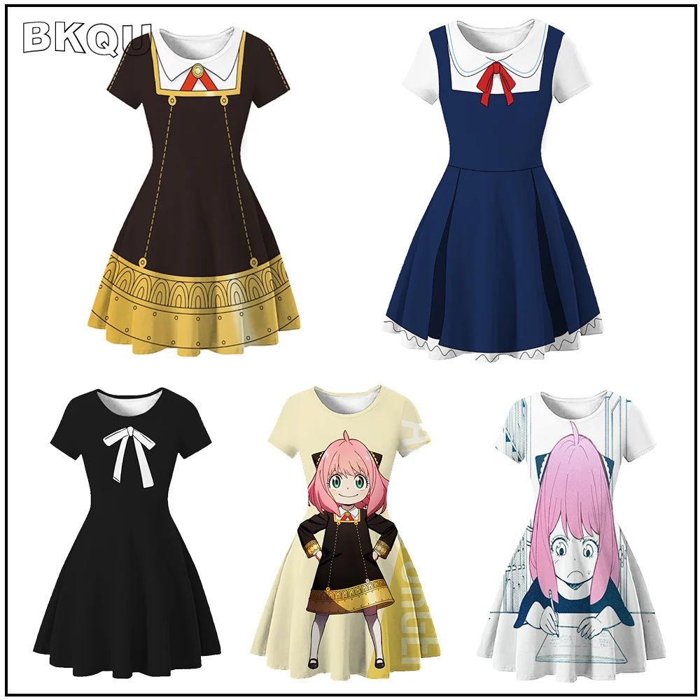 

BKQU аниме семейный Косплей Костюм шпиона х, детское синее черное платье, летняя одежда для Хэллоуина, карнавала вечерние, платье для девочек