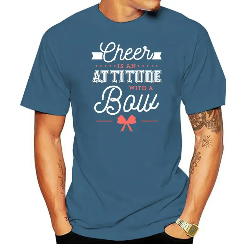 Men t shirt Cheer Is An Attitude With A Bow Cheerleading print tshirts Women-tshirt