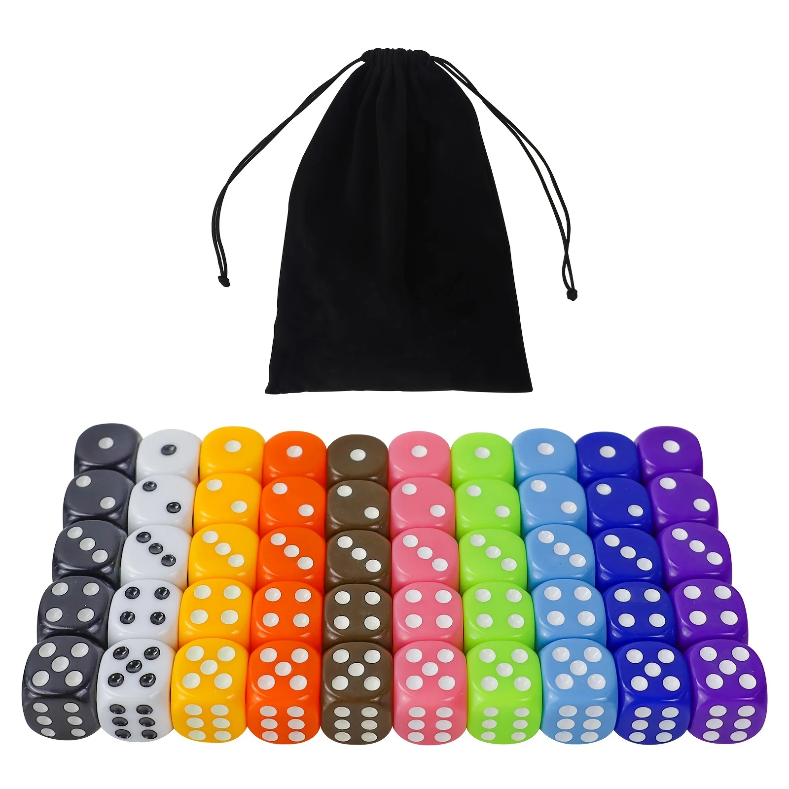 Набор шестиугольных кубиков 6 шт. 50 16 мм акрил непрозрачный для настольных игр с