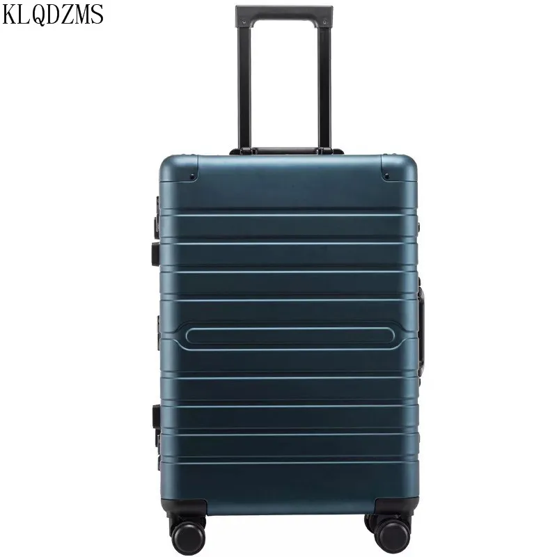 KLQDZMS  20''24''28-Inch Aluminum-Magnesium Alloy Trunk Cabin Thickened Anti-Collision Luggage Case Unisex Roller Suitcase