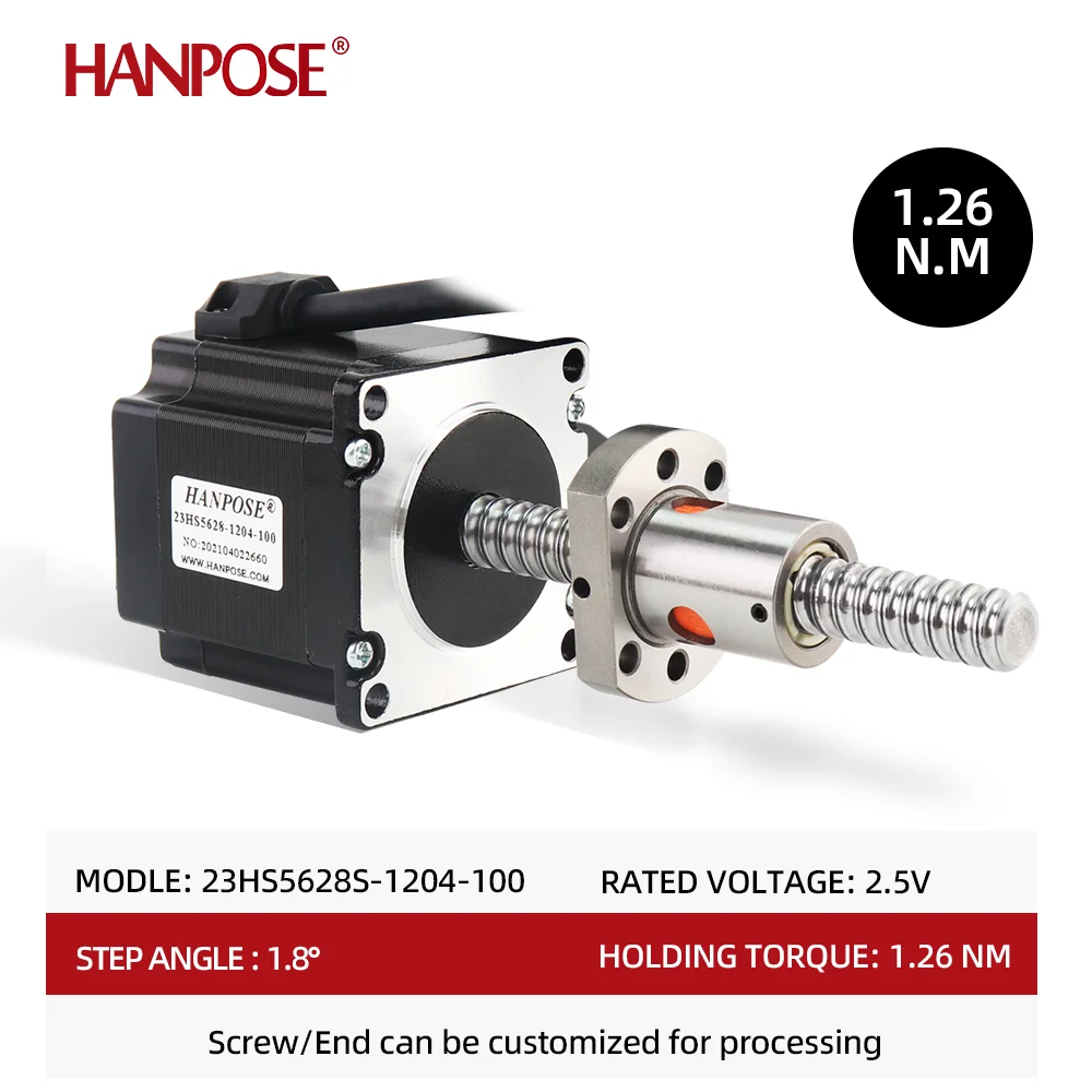 Шарико-винтовой двигатель 1 шт. 2 фазы 56 мм 126 Н. см 23HS5628 с SFU1204 100 200 300 для 3D-принтера