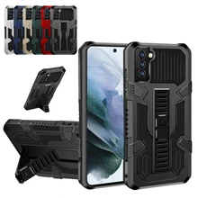 New Luxurious Hemmed Design Military Case For Samsung Galaxy S21 S20 Plus Note 20 5G M12  M51 M30S S20FE Bracket Anti-fall Shell