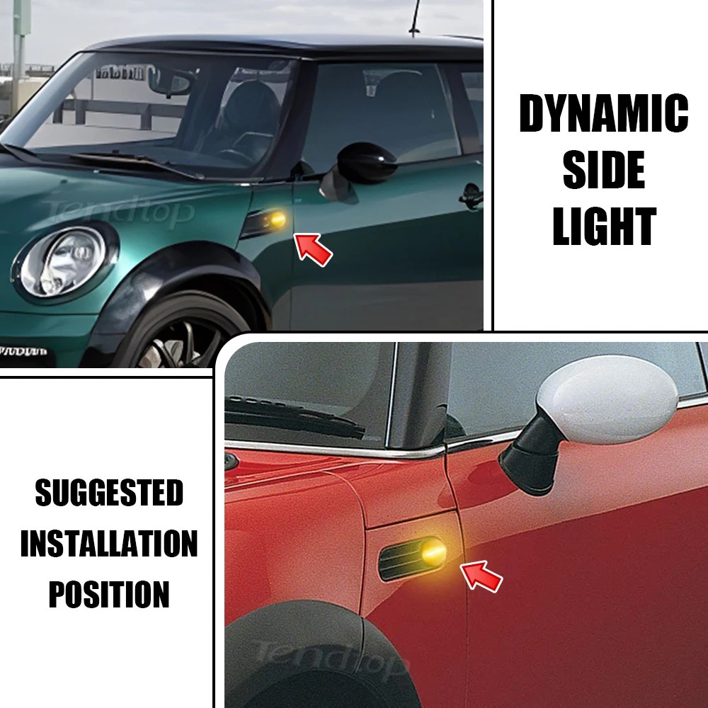 Мигающий боковой габаритный фонарь для MINI Cooper R55 R56 R57 R58 R59 CL-R56-LSM-SM Динамический