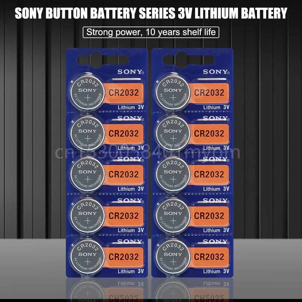 Батарейка литиевая плоская SONY Original CR2032 DL2032 ECR2032 BR2032 2032 CR 3V для часов с долгим сроком службы.