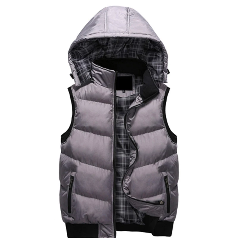 

Мужская Утепленная куртка без рукавов, теплая зимняя безрукавка из 2022 хлопка с капюшоном, Повседневная ветровка, 100%