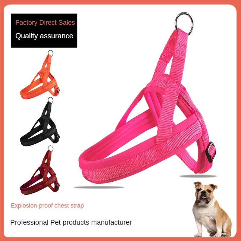 

Small Medium Nylon Padded Dog Harness Vest Adjustable Soft Outdoor No Pull French Bulldog Chihuahua Pet Puppy Harness Vest