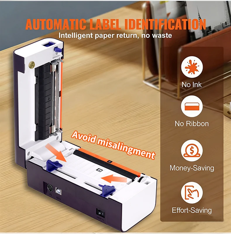 Фото Принтер для мини-этикеток с прямой термопечатью X-printer D46B, сертифицированный FCC, USB+Bluetooth, 203dpi, 152 мм/с, легко совместим с различными системами №2