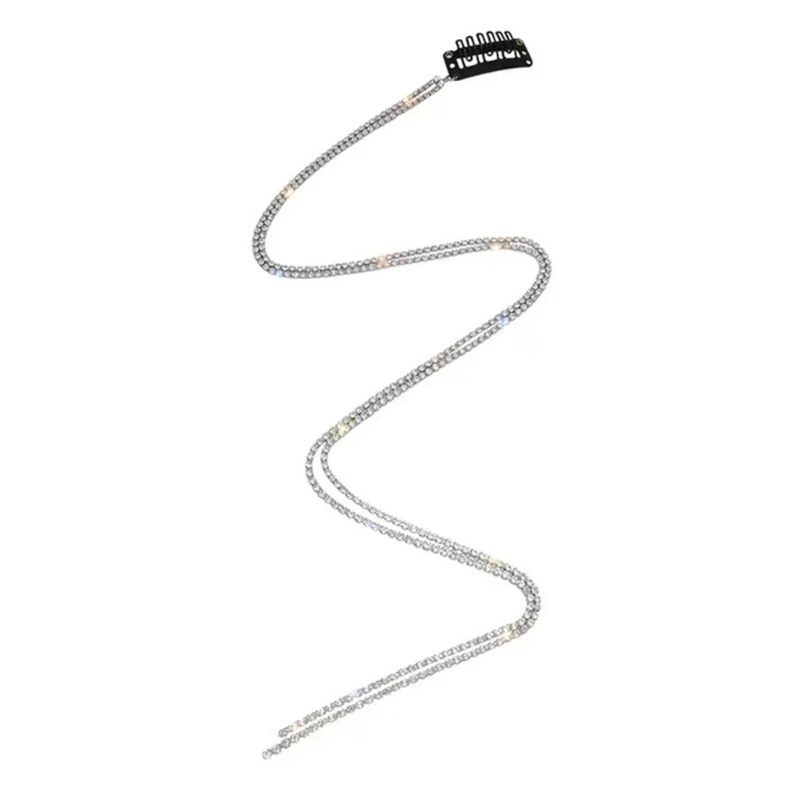 

Для женских заколок для волос, цепи с кристаллами и кисточками, многожильный аксессуар