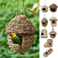 birds nest bird cage natural grass egg cage bird house outdoor decorative weaved hanging parrot nest houses