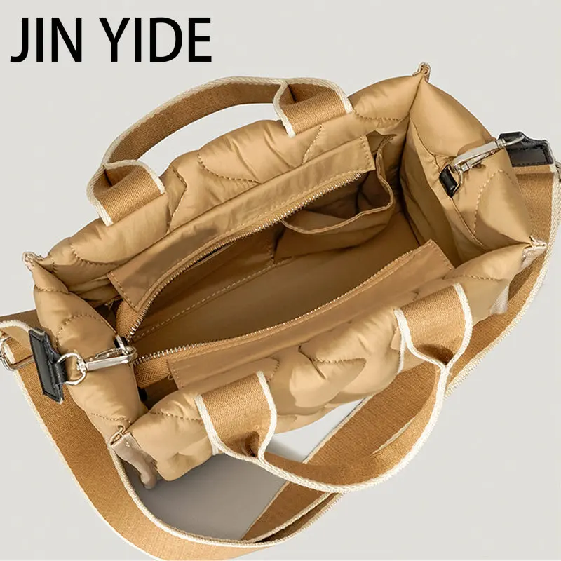 Fashion Quilted Small Tote Bag Designer Padded Women Handbag Casual Nylon Shoulder Crossbody Bags Down Cotton Winter Purses 2023