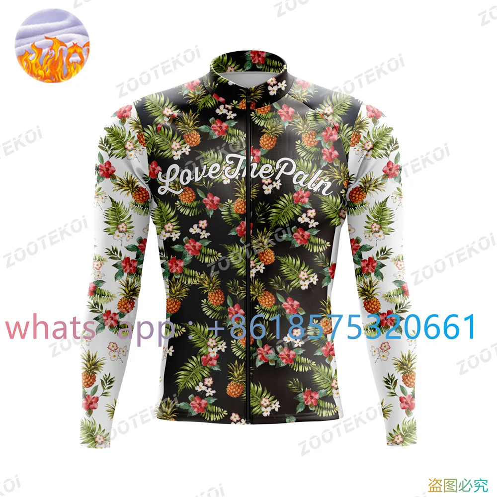 

2023 Love The Pain Winter Thermal Fleece Jacket Men Cycling Jacket Suit Chaqueta Ciclismo Hombre Mountain Bicycle Road Clothing