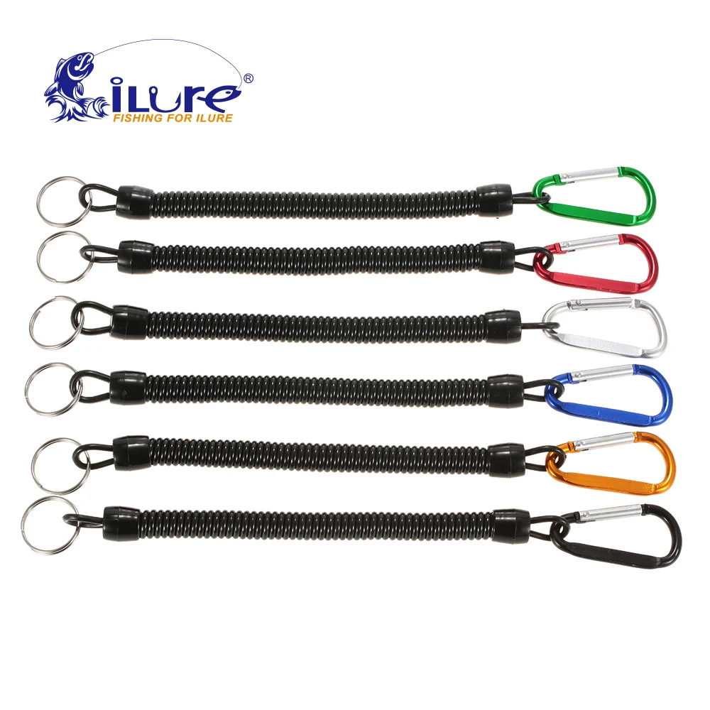

ILure 1 шт. удерживающая веревка шнурок Выдвижная пружина эластичная веревка втягивающий спиральный трос с карабином для клещи ручки