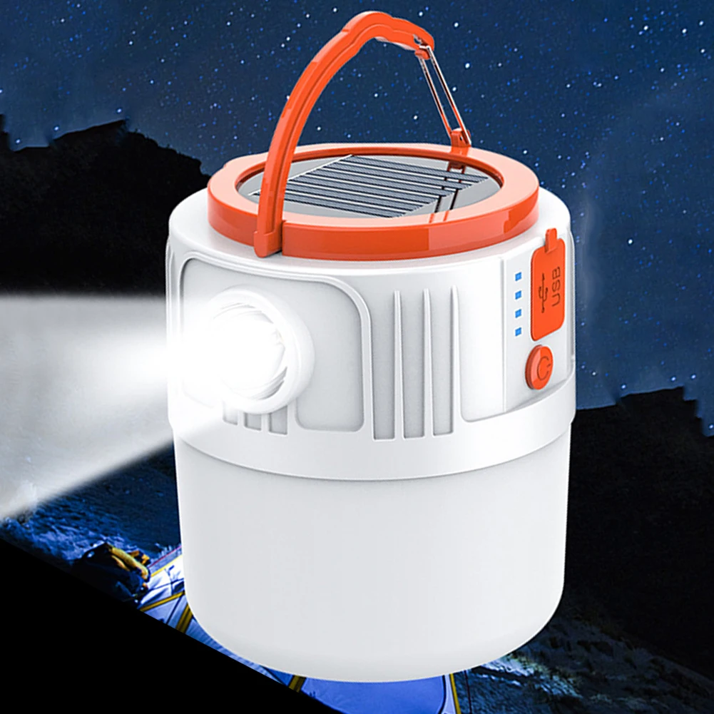 

Solar LED Camping Light USB Rechargeable Bulb For Outdoor Tent Lamp Portable Lanterns Emergency Lights For BBQ Hiking