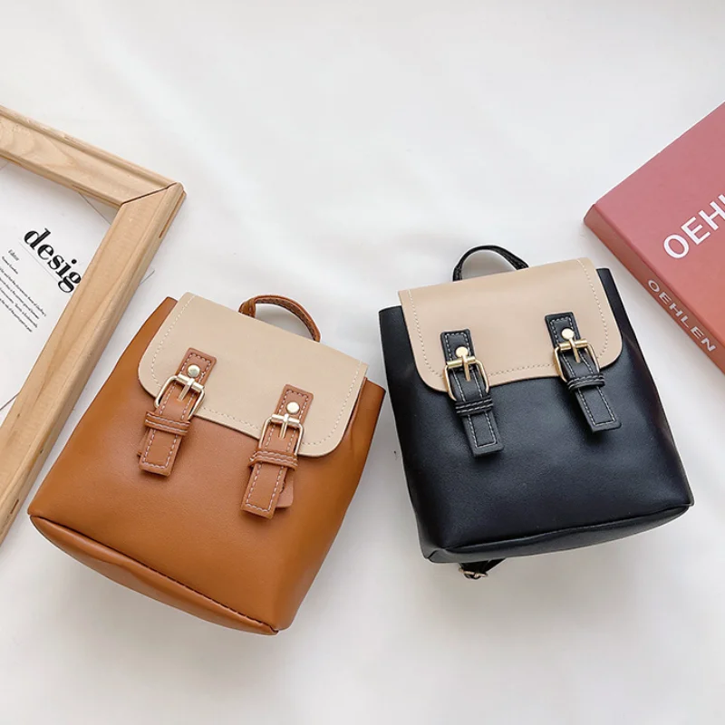 2022 New PU Children Small Backpack All-match Student Backpack Girls Boys Mini Fashion Backpack