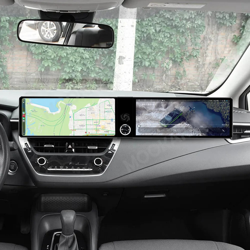 Фото 24,6-дюймовый автомобильный радиоприемник Carplay для Toyota Corolla Cross 2017-2024 Android Auto стерео мультимедийный GPS-навигатор головное устройство двойной экран №3