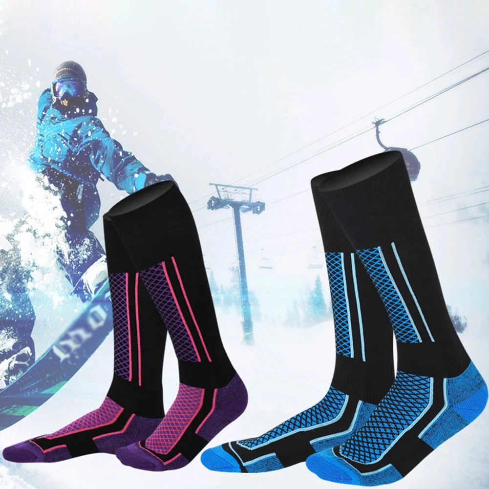 

1pair Winter Warm Thickened Ski Socks Outdoor Sports Hiking Breathable Stockings For Women Men Children Snow Sport Travel Unisex