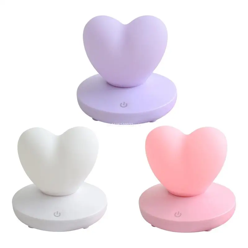 

Cute Night Light for Kids Rechargeable Silicone Kids Heart Night Light Lamp Room